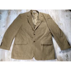 JOSEPH & FEISS (44R) Mens Tan Caramel Corduroy Cotton Ribbed Sport Coat
